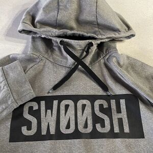 Nike Dri Fit Swoosh Spell Out Pullover Cowl Neck Hoodie Mens Small